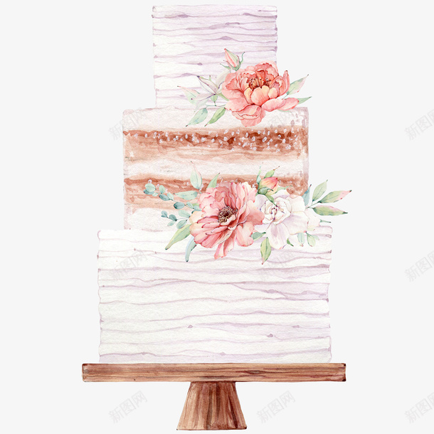 手绘水彩粉色蛋糕png免抠素材_88icon https://88icon.com 婚庆 婚礼蛋糕 庆典 手绘蛋糕 生日蛋糕 节日 花朵