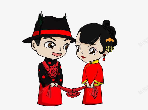 我们结婚吧png免抠素材_88icon https://88icon.com 中式婚礼 卡通人物 我们结婚吧