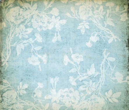 蓝色复古花卉壁纸背景背景