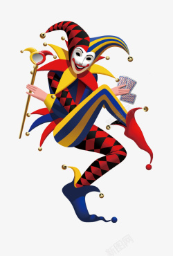 表演的小丑卡通手绘变魔术的小丑高清图片