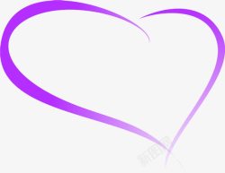 紫色线条组合爱心形状素材