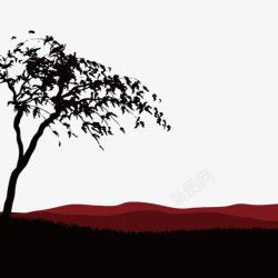 树木茂密非洲草原高清图片