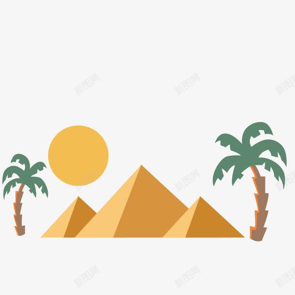 沙漠金字塔场景png免抠素材_88icon https://88icon.com 埃及元素 沙漠法老 金字塔