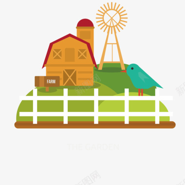 彩色时间轴农业田园案矢量图图标图标
