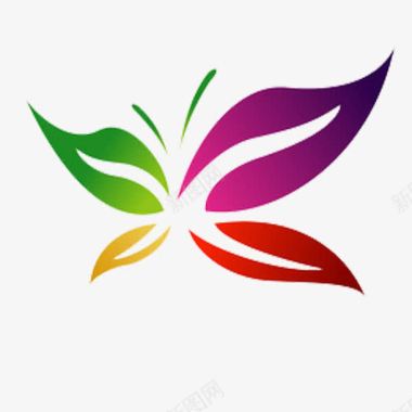 彩色淡雅背景图蝴蝶花型logo图标图标