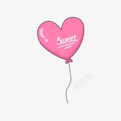 卡通氢气球粉色气球高清图片