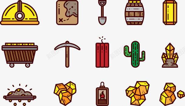 挖采砖石工具png免抠素材_88icon https://88icon.com 仙人掌 安全帽 形状 木桶 炸弹 矿石 铲子 锄头