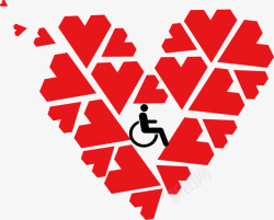 轮椅公益海报关爱残疾人献爱心高清图片