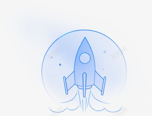 小火箭蓝色火箭卡通图标图标