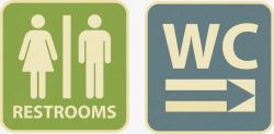 洗手间指示牌复古风格厕所标识牌图标高清图片