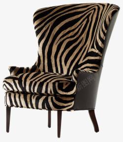 斑马纹复古的古典沙发椅高清图片