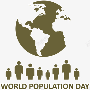 世界人口日小人图标图标