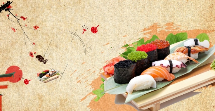 美食食物寿司背景背景