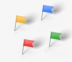 彩色定位素材彩色旗帜形位置坐标定位标志高清图片