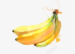 黄色手绘水果香蕉矢量图素材