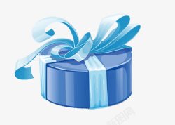 圆形蛋糕盒蓝色礼盒高清图片