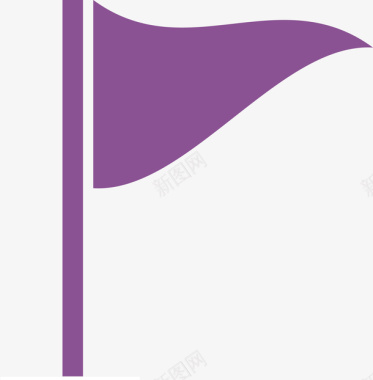 紫色三角形旗子图标图标