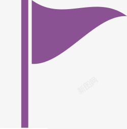 三角形旗子紫色三角形旗子图标高清图片