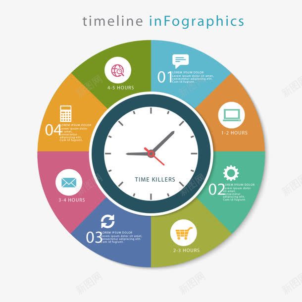 丰富多彩的时间轴图表的一个时钟png免抠素材_88icon https://88icon.com 图 图形 图表 图表模板 定时器 时钟 时间 模板 色彩鲜艳