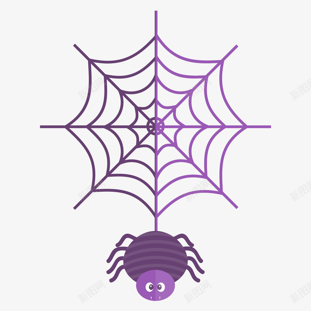 蜘蛛和蜘蛛网手绘图png免抠素材_88icon https://88icon.com 手绘图 爬行动物 简笔 紫色蜘蛛 织网 蜘蛛网