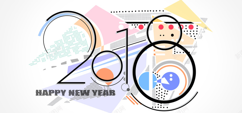 2018几何创意bannerpsd设计背景_88icon https://88icon.com 2018 三角形 元旦快乐 几何 动感 字体设计 彩色 时尚数字 潮流 立体 蓝色