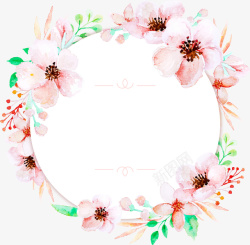 桃花花环粉色浪漫春季花环高清图片