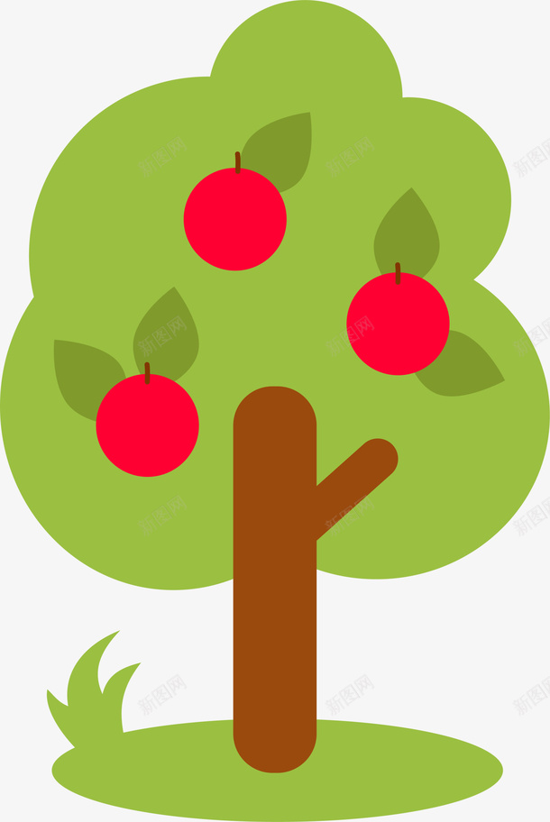 卡通简约苹果树png免抠素材_88icon https://88icon.com Q版苹果树 卡通苹果树 果园 果树 树木 植物 装饰图案