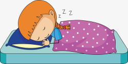 可爱睡觉的卡通女孩矢量图素材