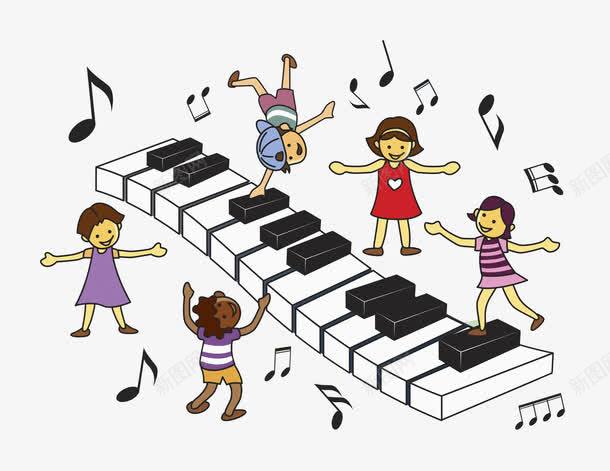 键盘上的孩子png免抠素材_88icon https://88icon.com 卡通 小孩 开心的 手绘 玩耍 钢琴 键盘 音乐