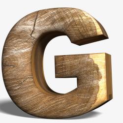 3D孔明形象立体木头英文字母G高清图片