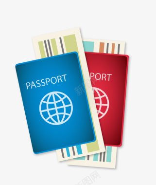文字排版英文出国护照证件图案图标图标
