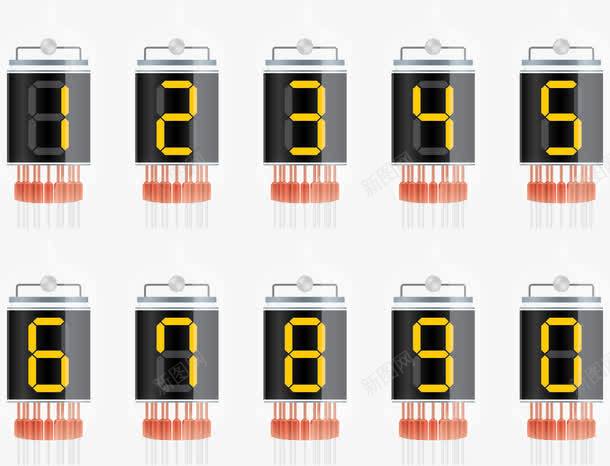 LED灯管矢量图ai免抠素材_88icon https://88icon.com LED LED数字 数字 显示器 电子指示仪 矢量图