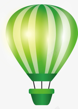 绿白色卡通热气球矢量图素材