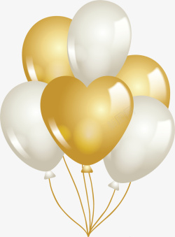 金银色美丽卡通气球矢量图素材