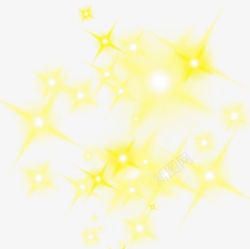 黄色光效闪闪发光的星星素材