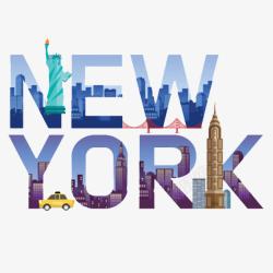 NEWYORK蓝色艺术字素材