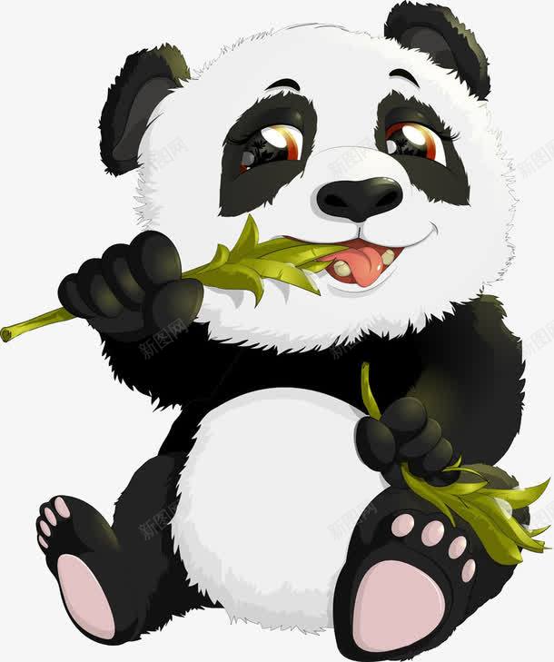 卡通动物熊猫吃竹子png免抠素材_88icon https://88icon.com 动物 卡通 吃竹子 熊猫