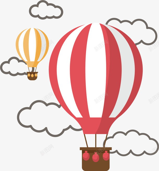 卡通热气球png免抠素材_88icon https://88icon.com PNG图 PNG图下载 云朵 创意卡通 卡通 卡通插图 插图 热气球