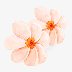 粉红色花朵手绘水彩花朵矢量图素材