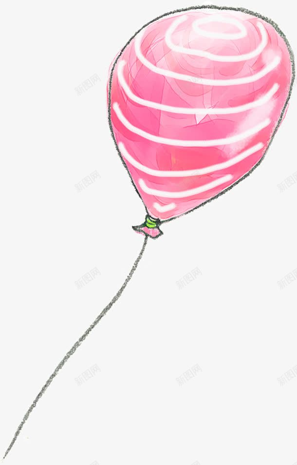手绘粉色气球背景png免抠素材_88icon https://88icon.com 气球 粉色 背景