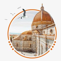 意大利旅游彩色卡通装饰佛罗伦萨高清图片