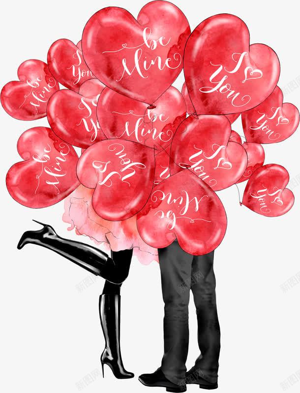 手绘情侣png免抠素材_88icon https://88icon.com 创意 恋人 情侣 水彩 爱心 红色气球 约会 装饰