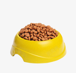 黄色宠物狗粮食碗图素材