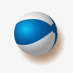 蓝色沙滩皮球素材
