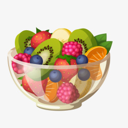 素食减肥水果沙拉食物矢量图高清图片