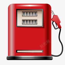 卡通红色的加油站机器矢量图素材