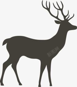 褐色麋鹿褐色简约纯色麋鹿高清图片