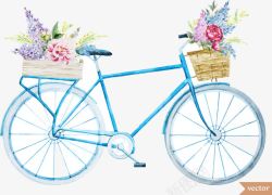 有花篮的自行车自行车高清图片
