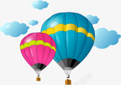 天空中热气球飞在天空中高清图片