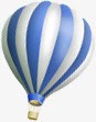 蓝色条纹热气球淘宝促销素材